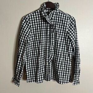 J Crew Ruffled Gingham Shirt